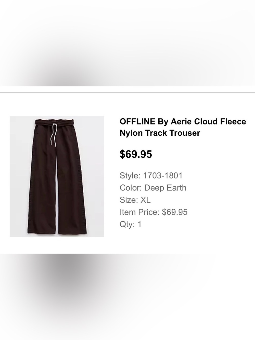 OFFLINE by Aerie Cloud Fleece Nylon Track Trouser